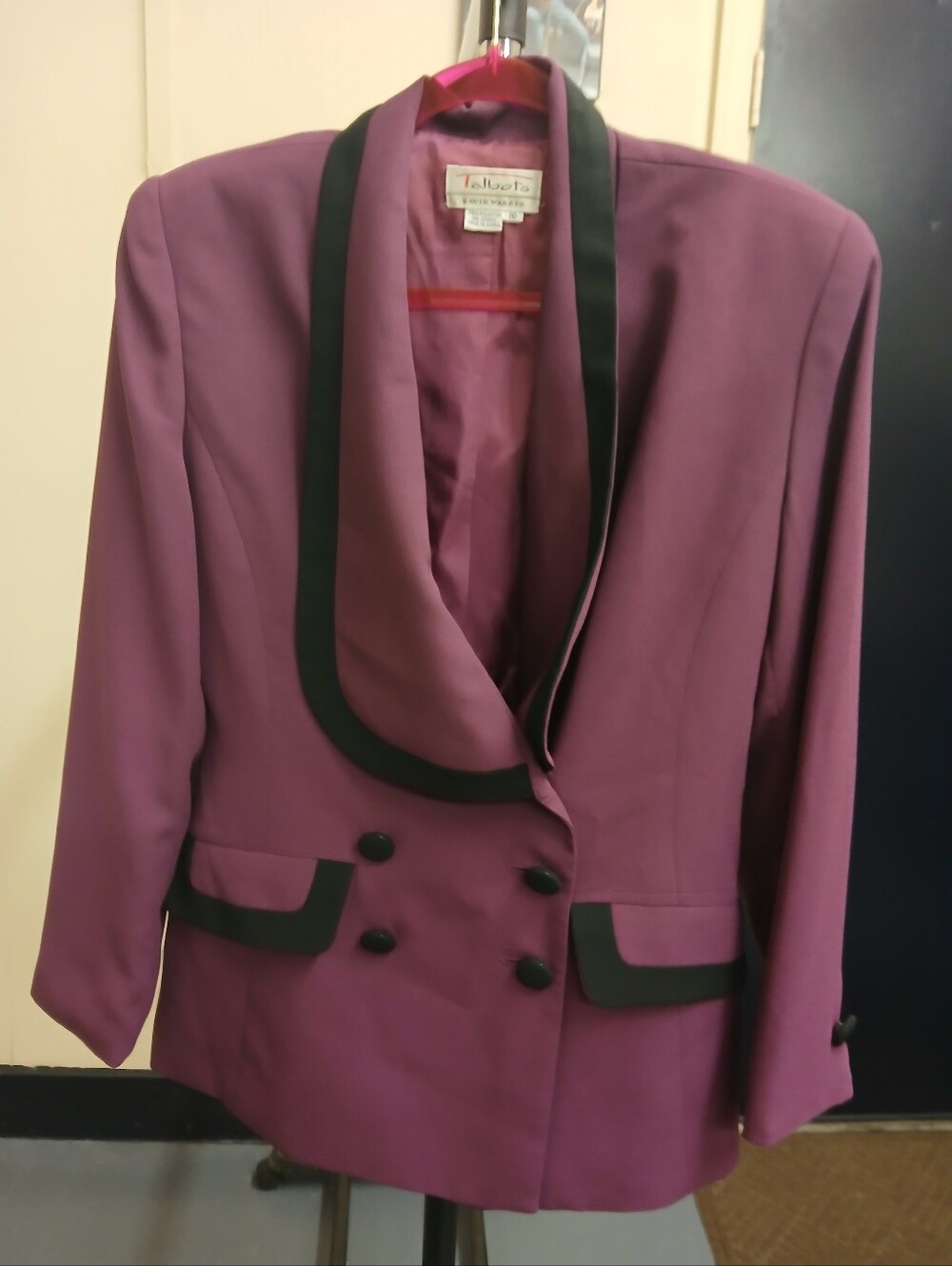 Talbots David Warrren Vintage Padded Shoulder Blazer